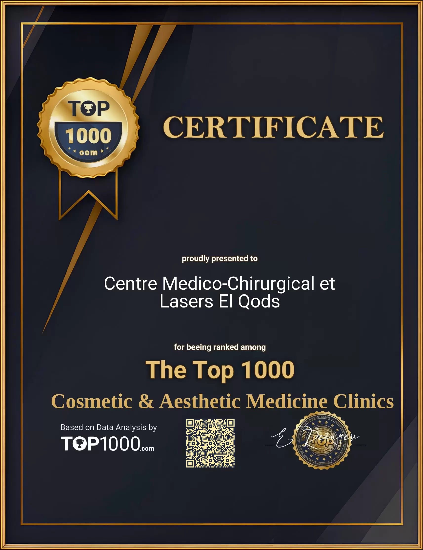 Centre Medico-Chirurgical et Lasers El Qods Top 1000 Aesthetic Certificate (Centre Medico-Chirurgical et Lasers El Qods-top1000-aesthetic-certificate.pdf)