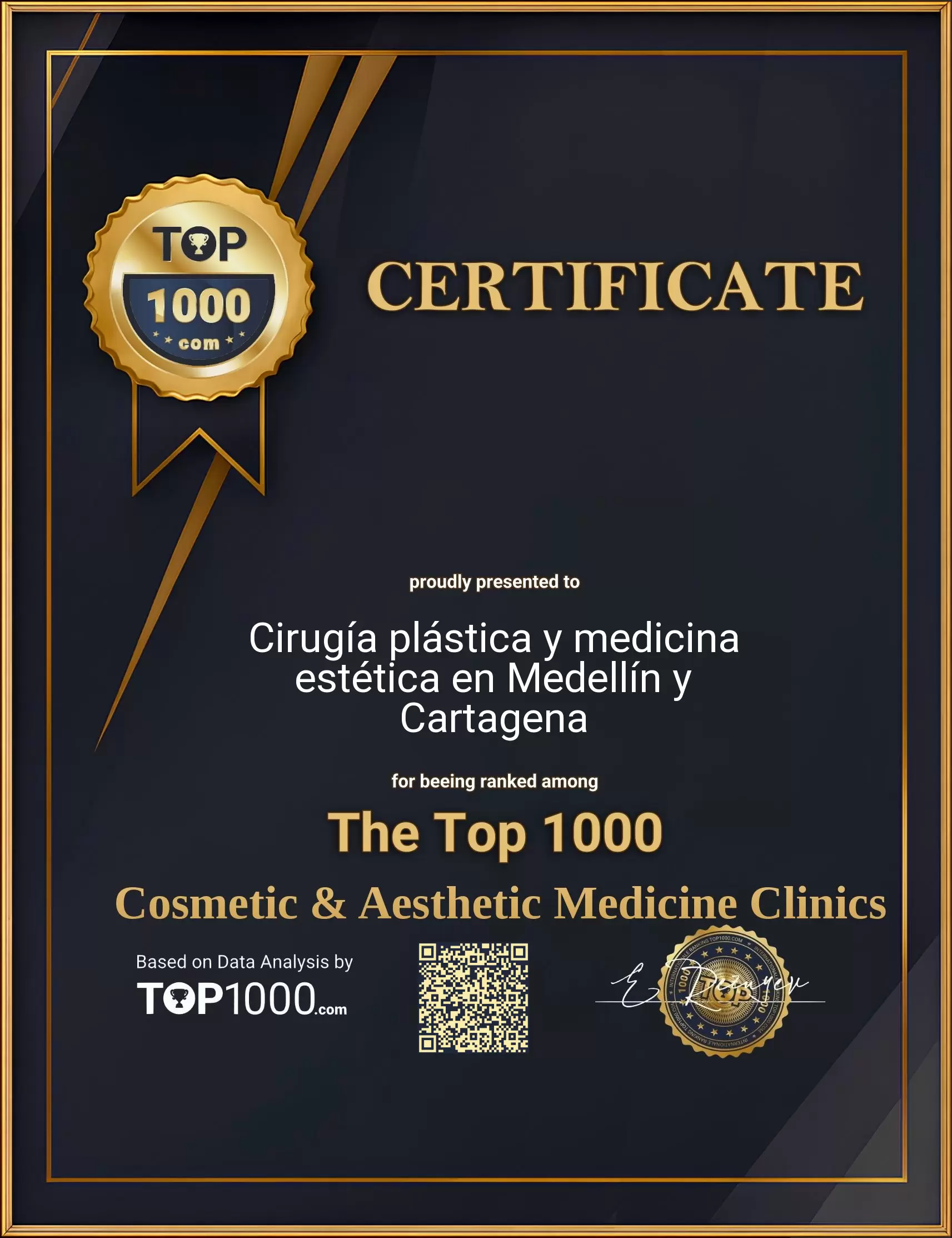 Cirugía plástica y medicina estética en Medellín y Cartagena Top 1000 Aesthetic Certificate (Cirugía plástica y medicina estética en Medellín y Cartagena-top1000-aesthetic-certificate.pdf)