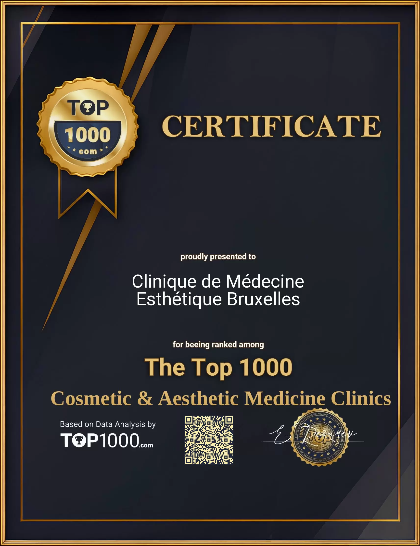 Clinique de Médecine Esthétique Bruxelles Top 1000 Aesthetic Certificate (Clinique de Médecine Esthétique Bruxelles-top1000-aesthetic-certificate.pdf)