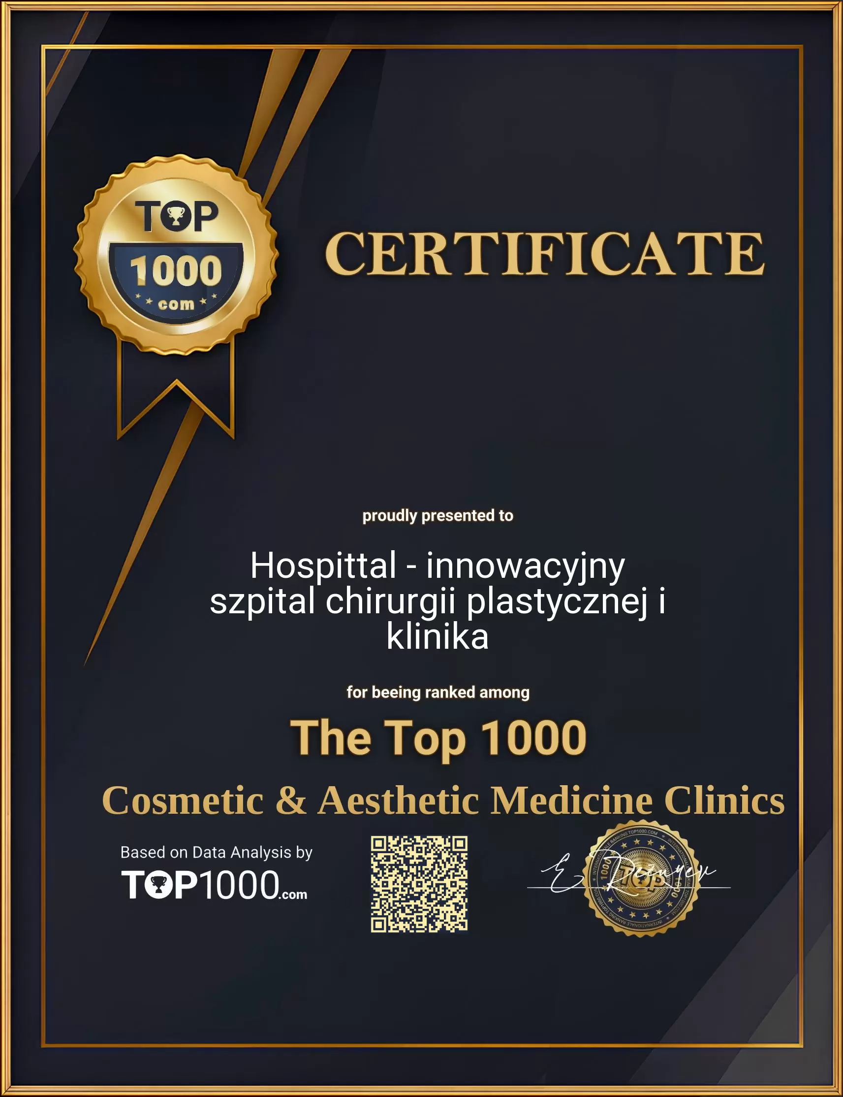 Hospittal - innowacyjny szpital chirurgii plastycznej i klinika Top 1000 Aesthetic Certificate (Hospittal - innowacyjny szpital chirurgii plastycznej i klinika-top1000-aesthetic-certificate.pdf)