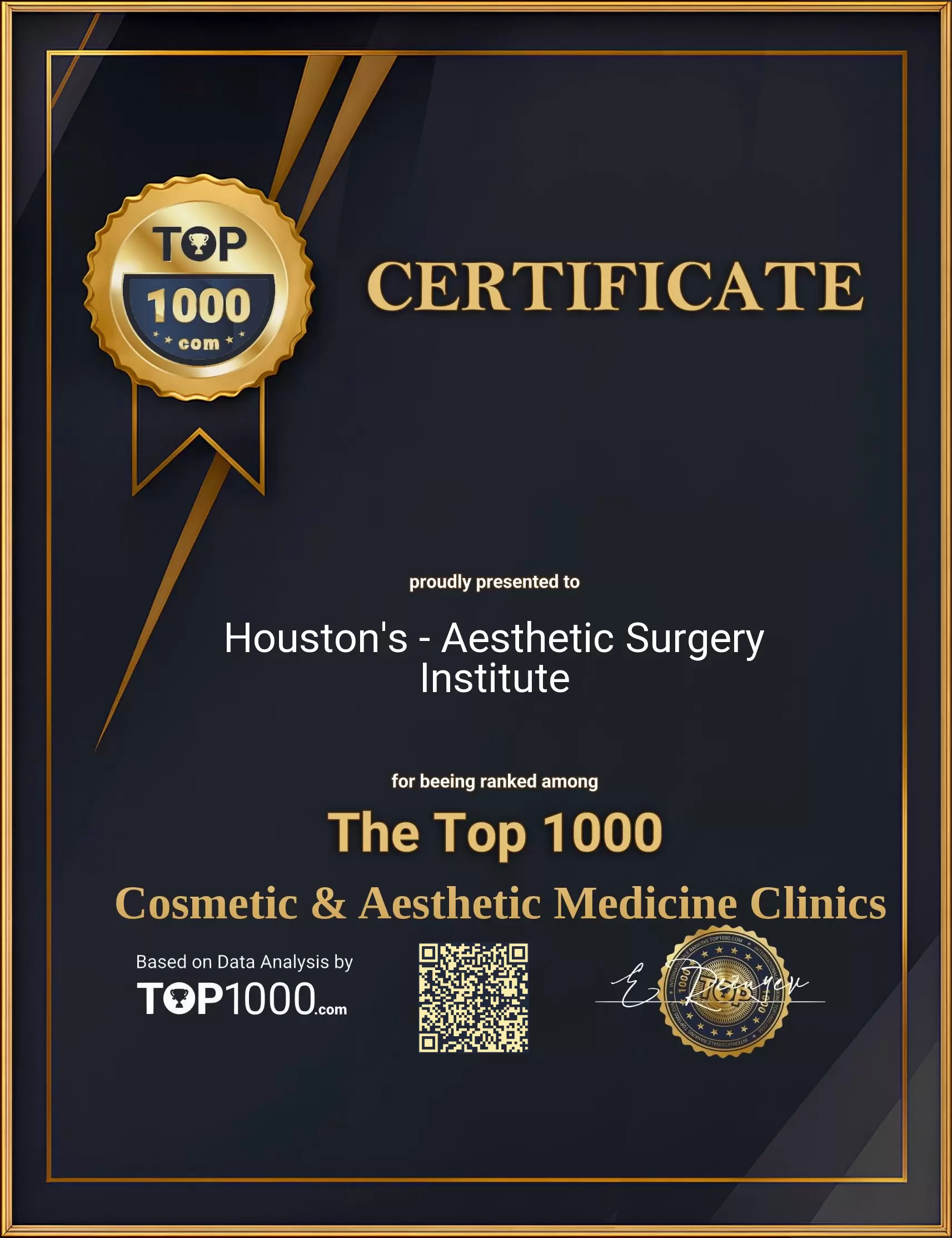 Houston's - Aesthetic Surgery Institute Top 1000 Aesthetic Certificate (Houston's - Aesthetic Surgery Institute-top1000-aesthetic-certificate.pdf)