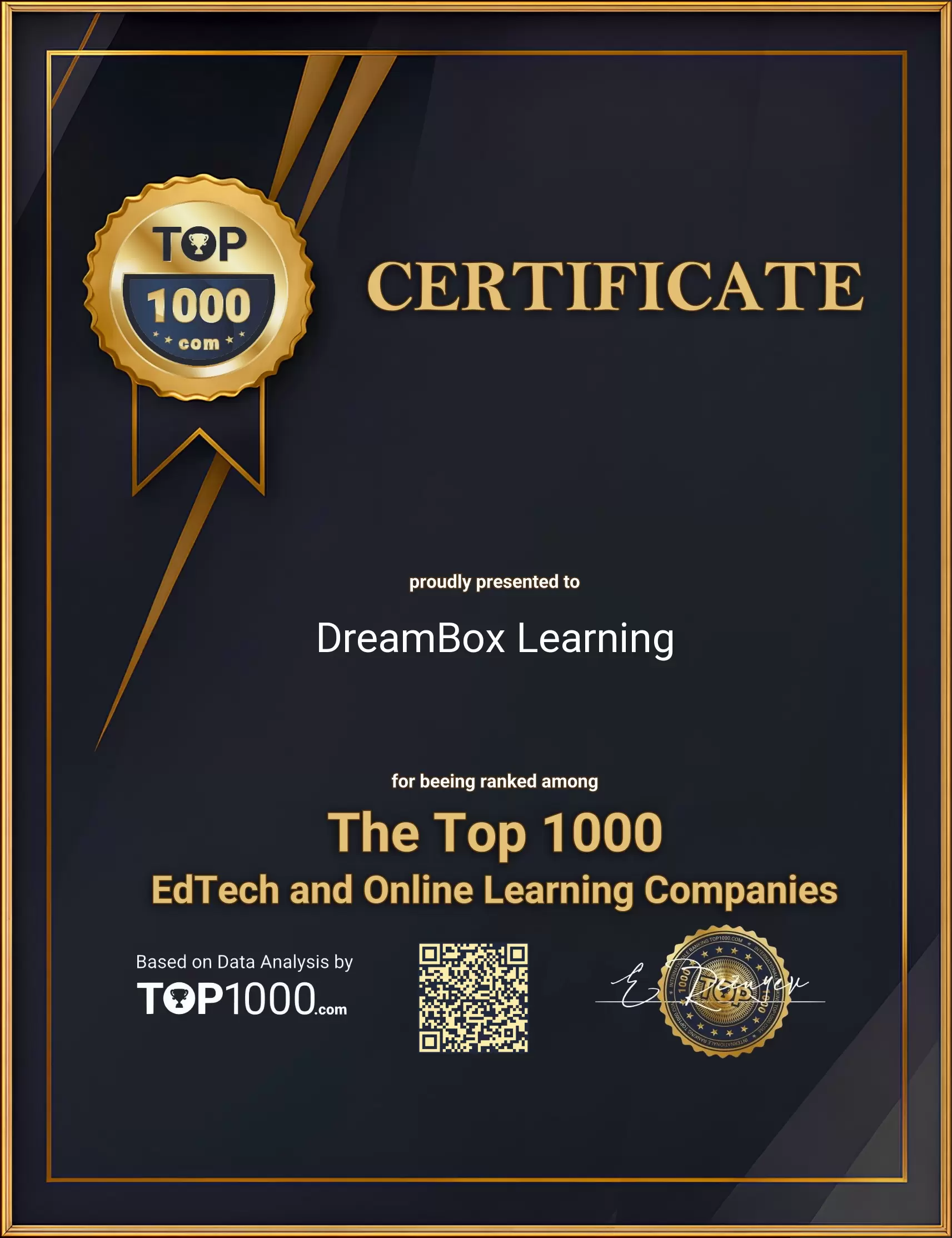 DreamBox Learning Top1000 EdTech Certificate (DreamBox Learning-top1000-edtech-certificate.pdf)