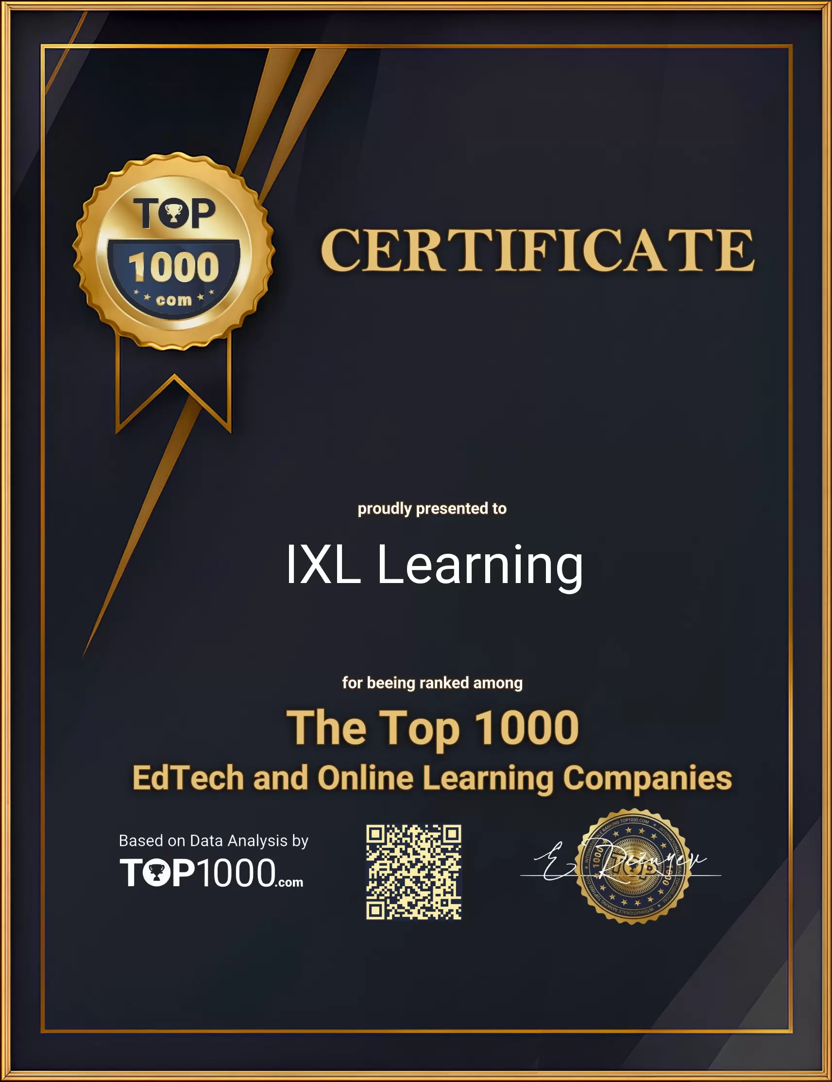 IXL Learning Top1000 EdTech Certificate (IXL Learning-top1000-edtech-certificate.pdf)