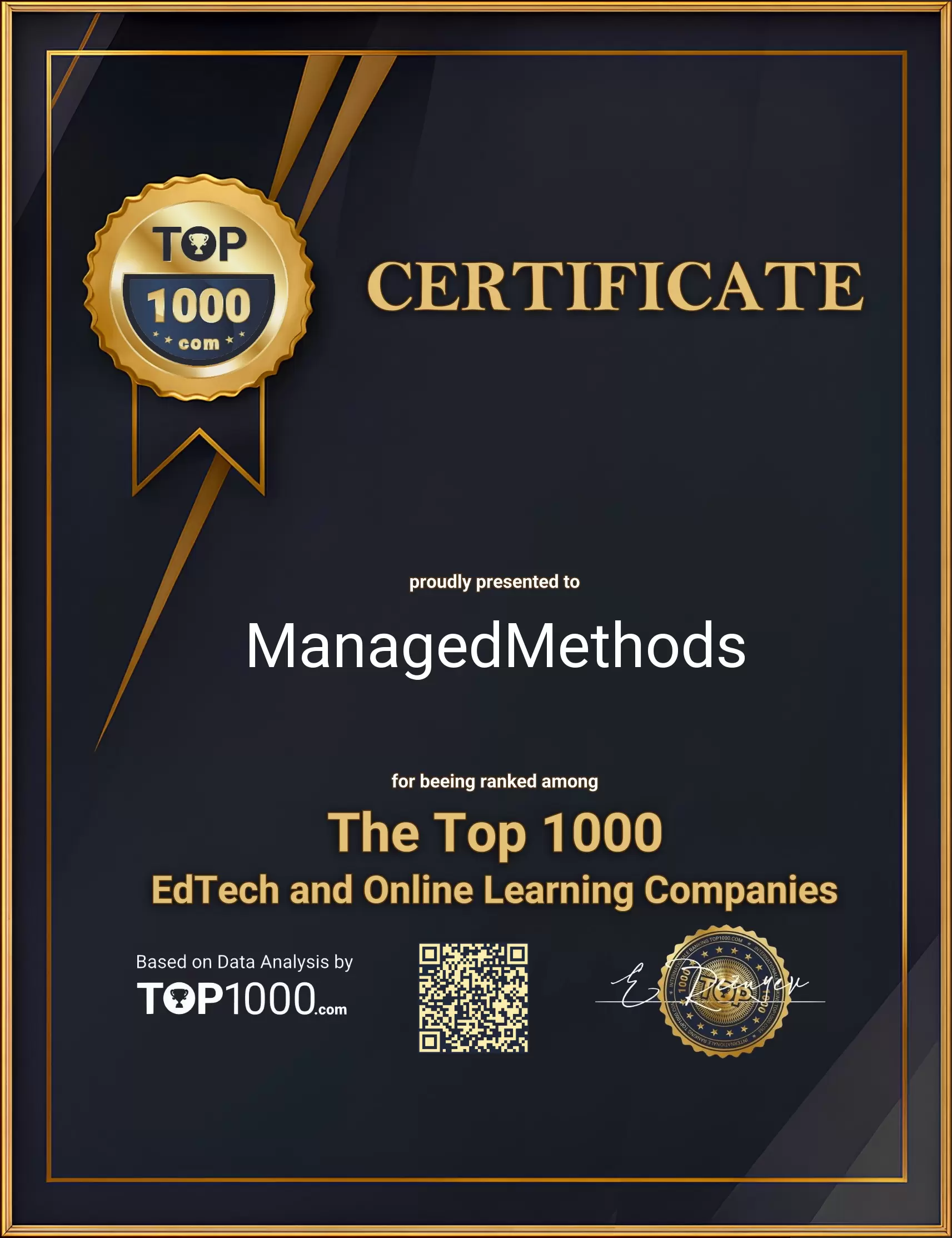 ManagedMethods Top1000 EdTech Certificate (ManagedMethods-top1000-edtech-certificate.pdf)