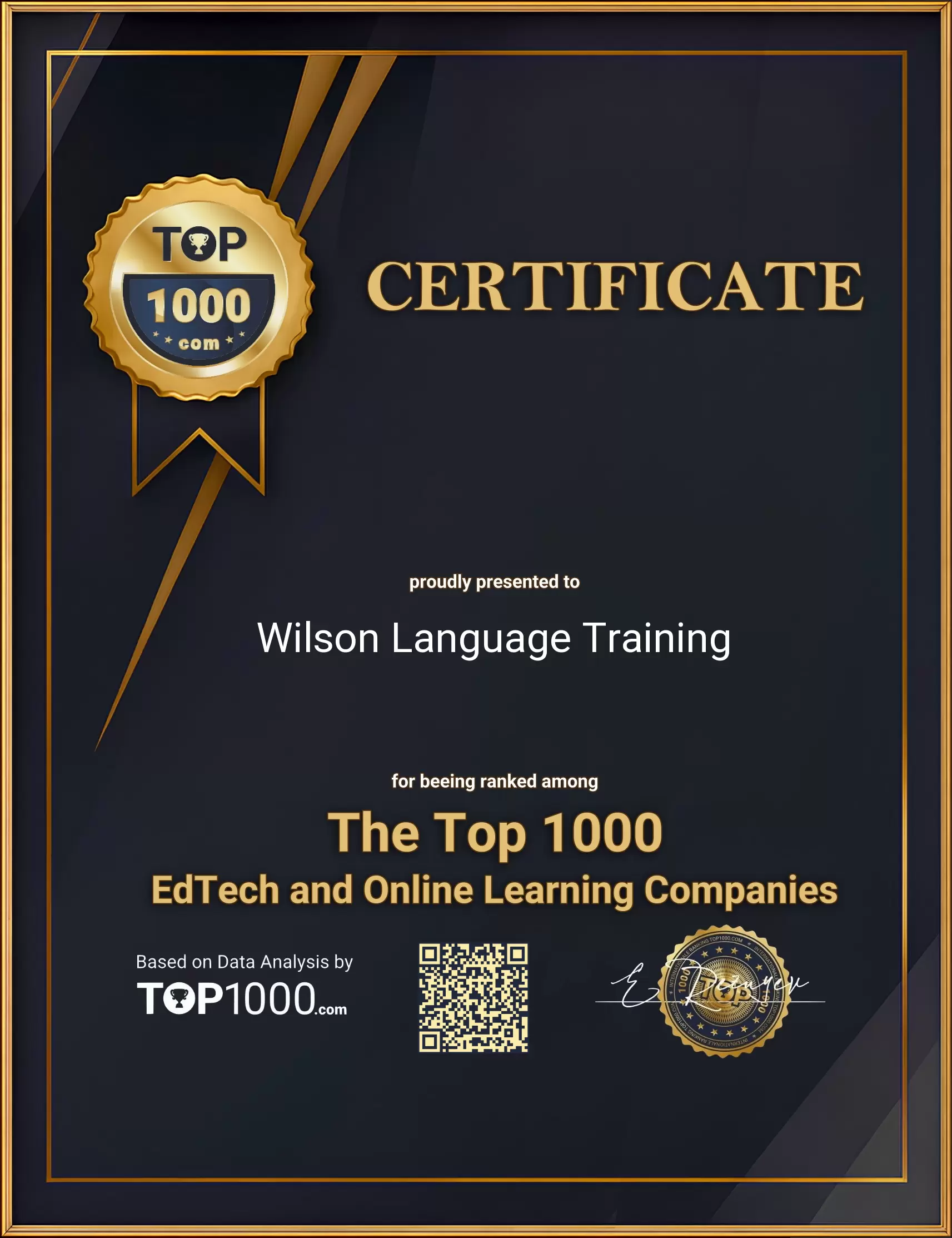 Wilson Language Training Top1000 EdTech Certificate (Wilson Language Training-top1000-edtech-certificate.pdf)