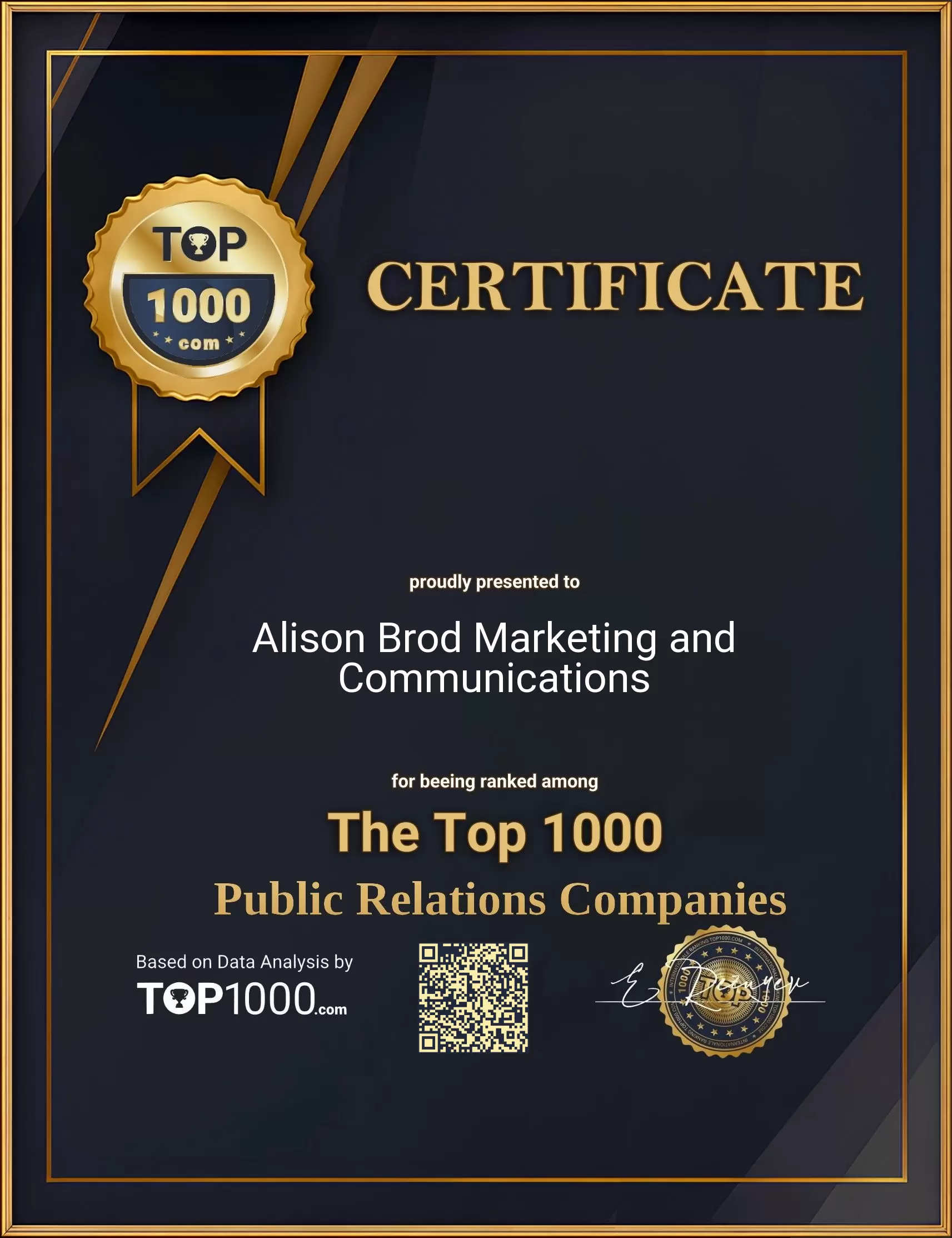 Alison Brod Marketing and Communications Top1000 PR Certificate (Alison Brod Marketing and Communications-top1000-pr-certificate.pdf)