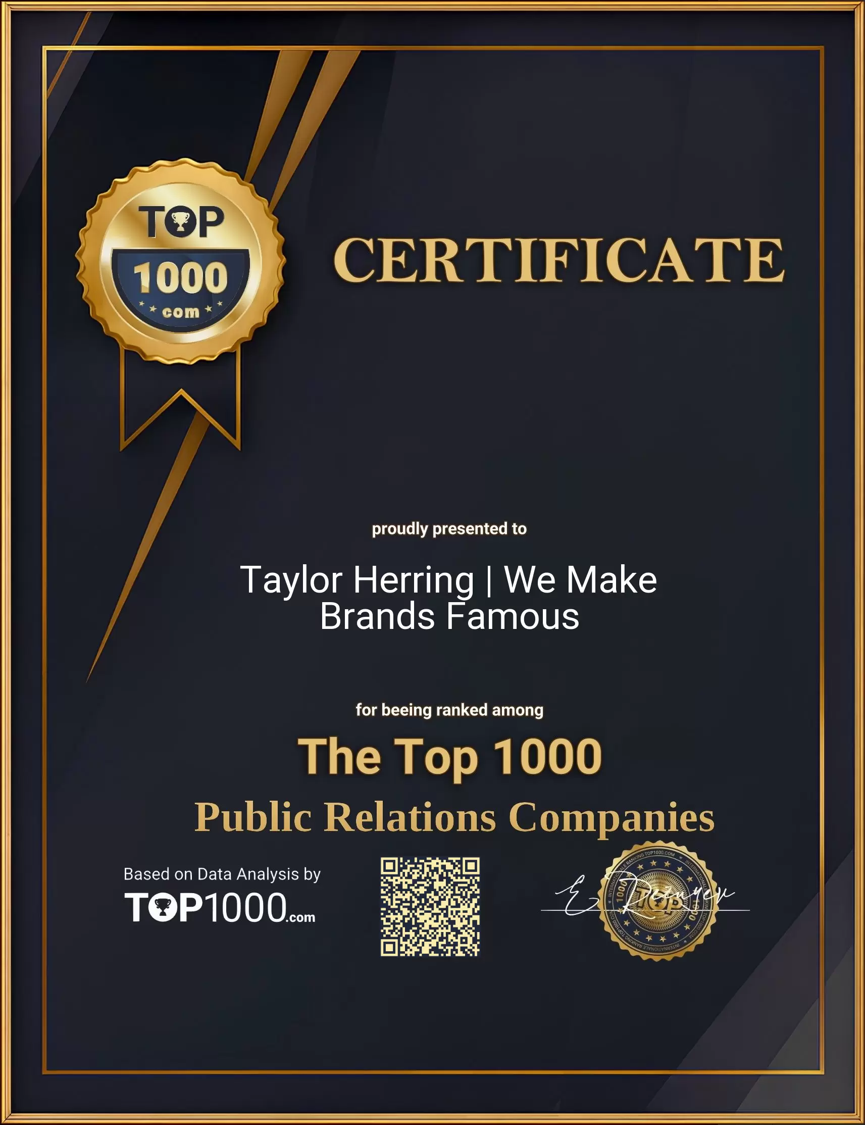 Taylor Herring | We Make Brands Famous Top1000 PR Certificate (Taylor Herring | We Make Brands Famous-top1000-pr-certificate.pdf)