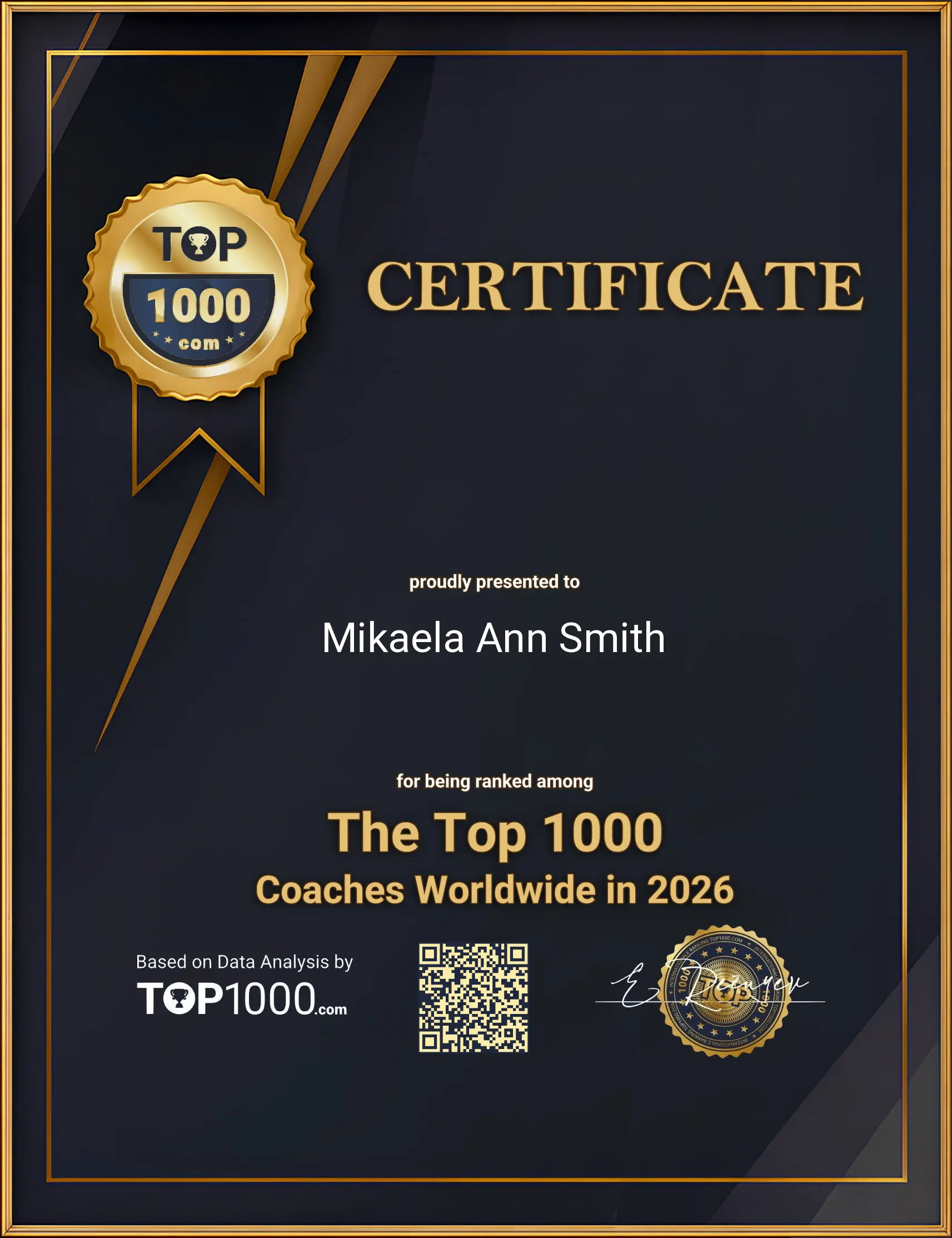 Mikaela Ann Smith Top 1000 Coach Certificate (Mikaela Ann Smith-top1000-coaches-certificate.pdf)